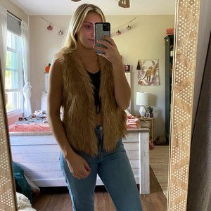 Me Jane Faux Fur Open Front Vest